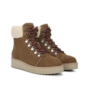 ✨NIB✨ SAM EDELMAN Franc Faux Fur Hiking Bootie in Toffee SZ 8.5M